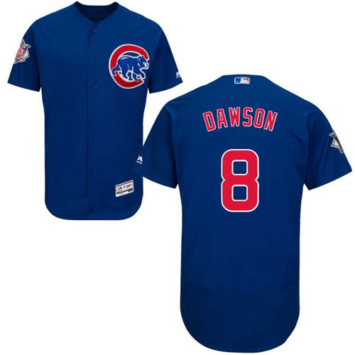 Cubs #8 Andre Dawson Blue Flexbase Authentic Collection Stitched MLB Jersey - Click Image to Close